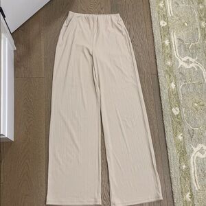 PrettyLittleThing Cream Wide Leg Pants